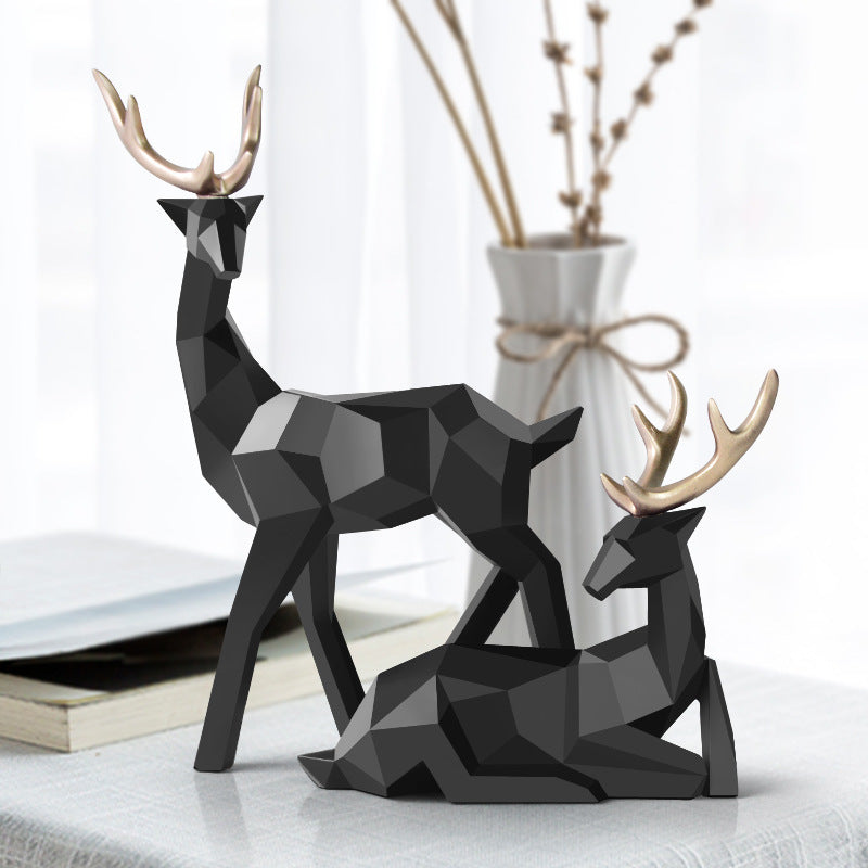 Sculpture de cerfs en résine décorative