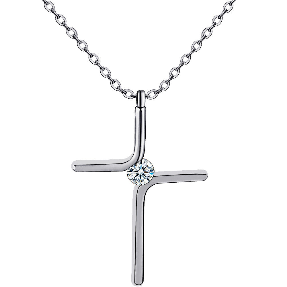 Nouveau pendentif croix en diamant