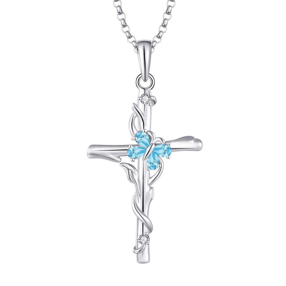 Collier avec pendentif en forme de croix en argent sterling