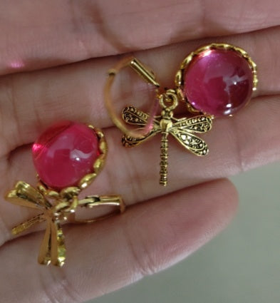 Boucles d'oreilles pendantes libellule