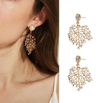 Coral Shape Alloy Earrings